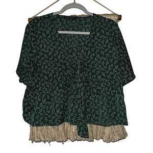 SHEIN | green floral shirt